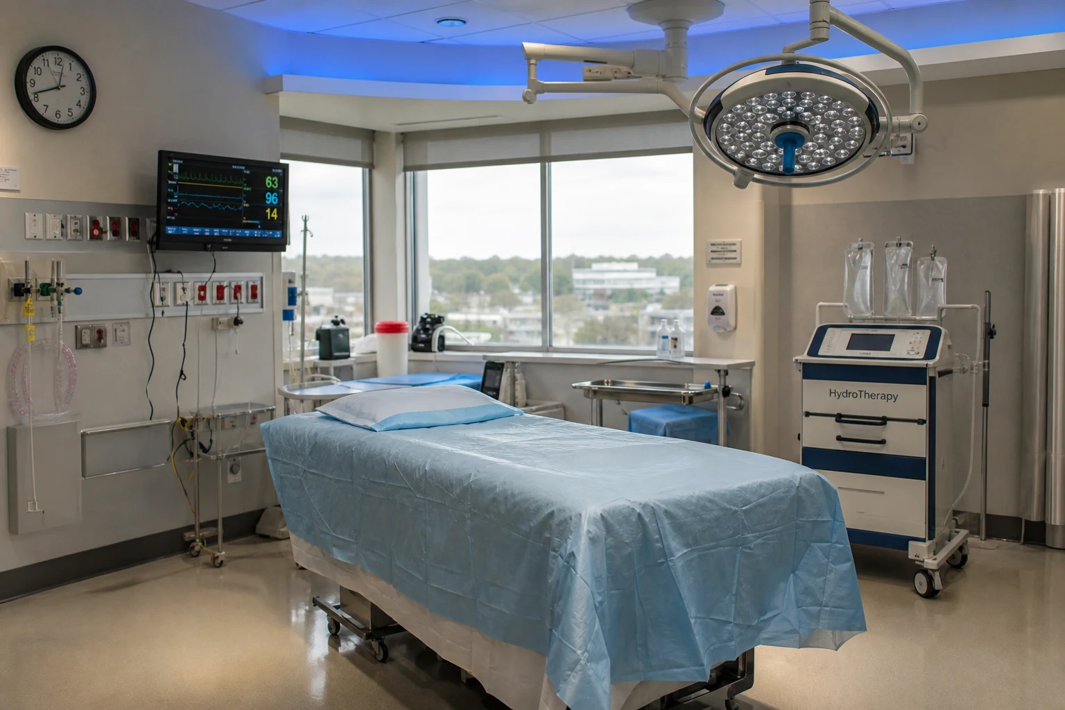 Fort Wayne fire and burn injury scene — burn center bay