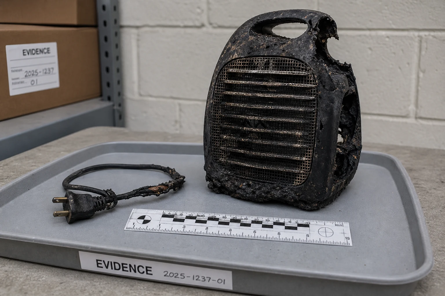 Fort Wayne fire and burn injury scene — evidence locker