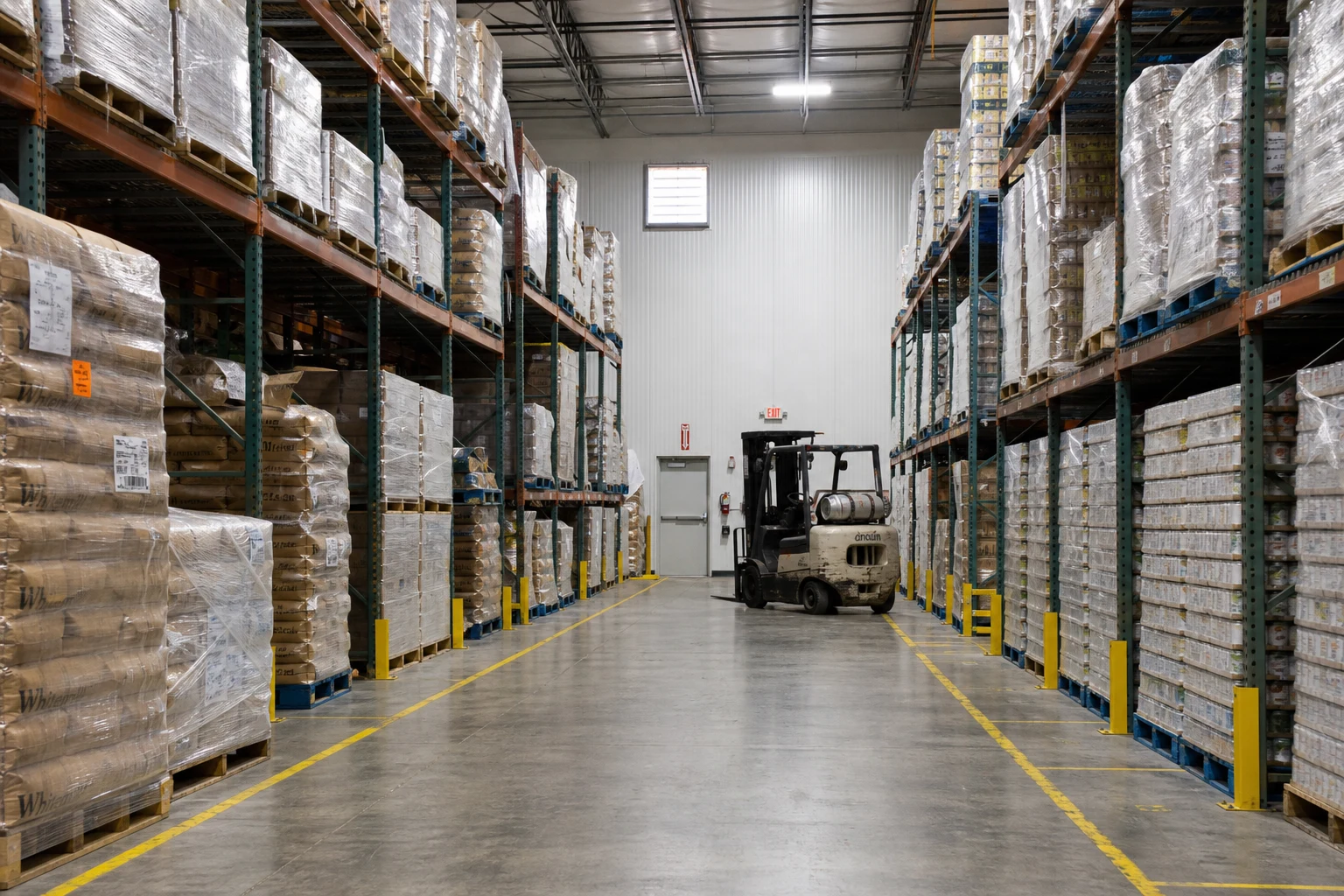 Fort Wayne forklift accident scene — warehouse aisle