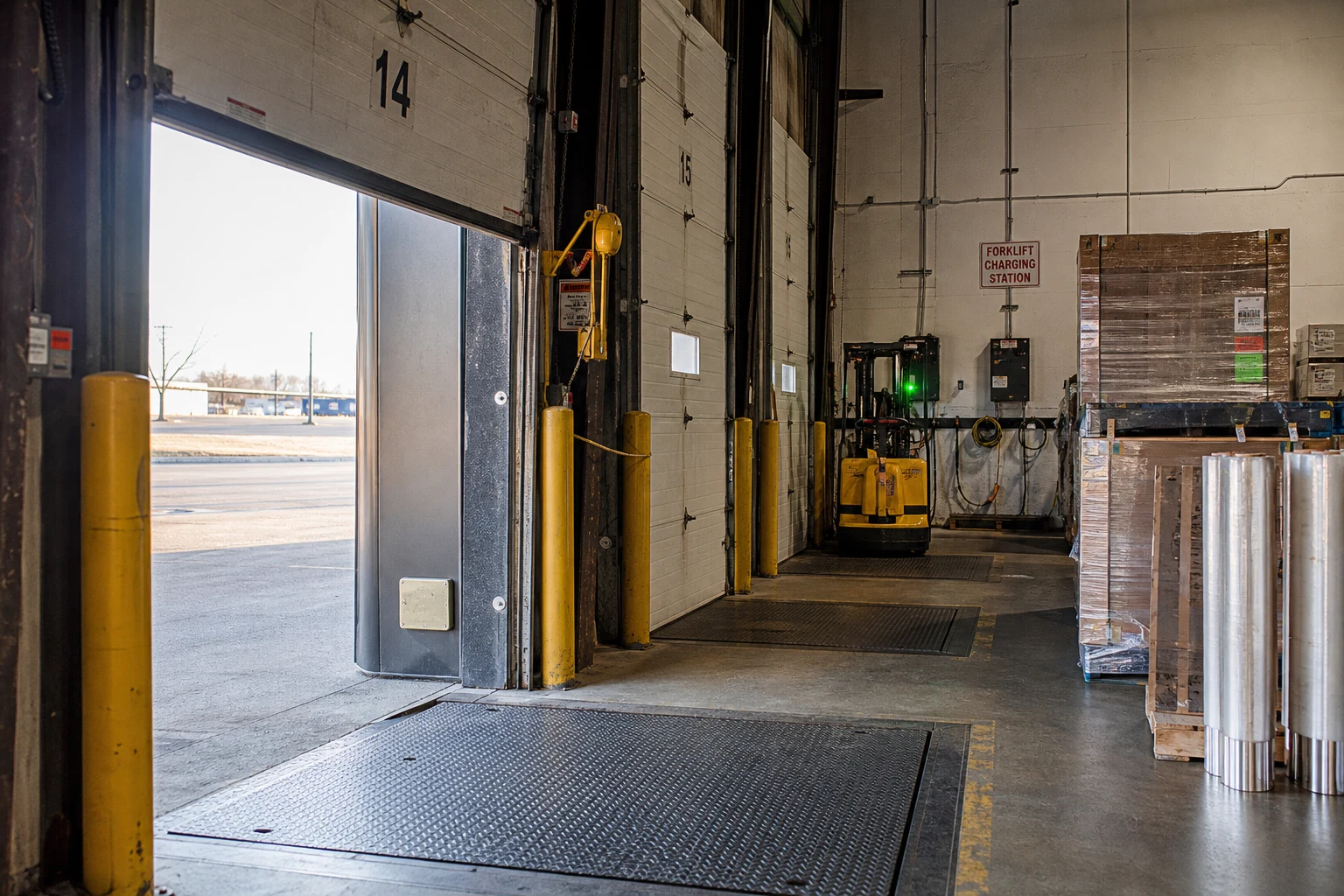 Fort Wayne forklift accident scene — loading area