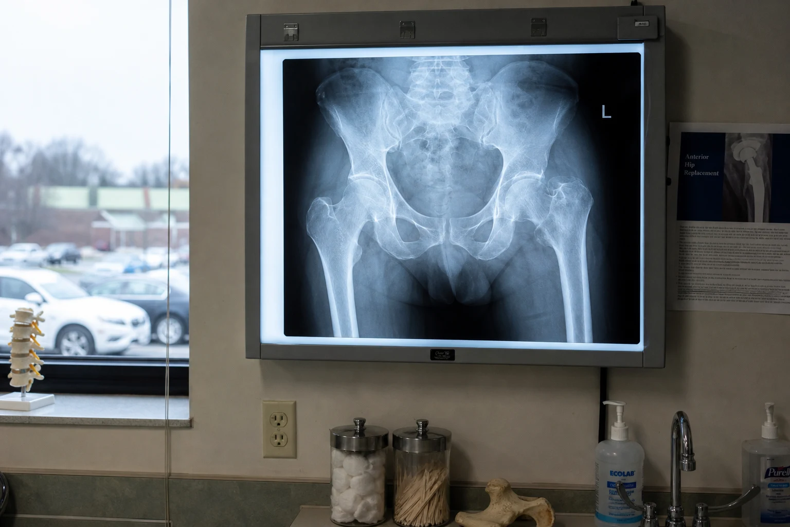 Fort Wayne hip injury scene — pelvis radiograph