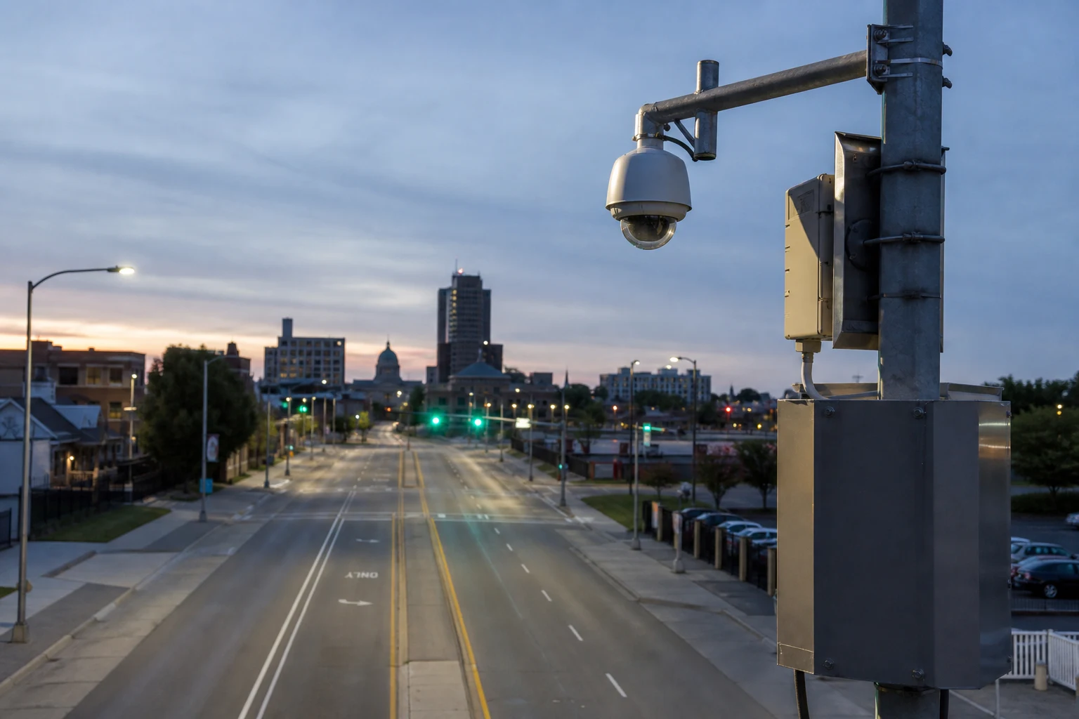 Fort Wayne hit-and-run crash scene — corridor camera pole