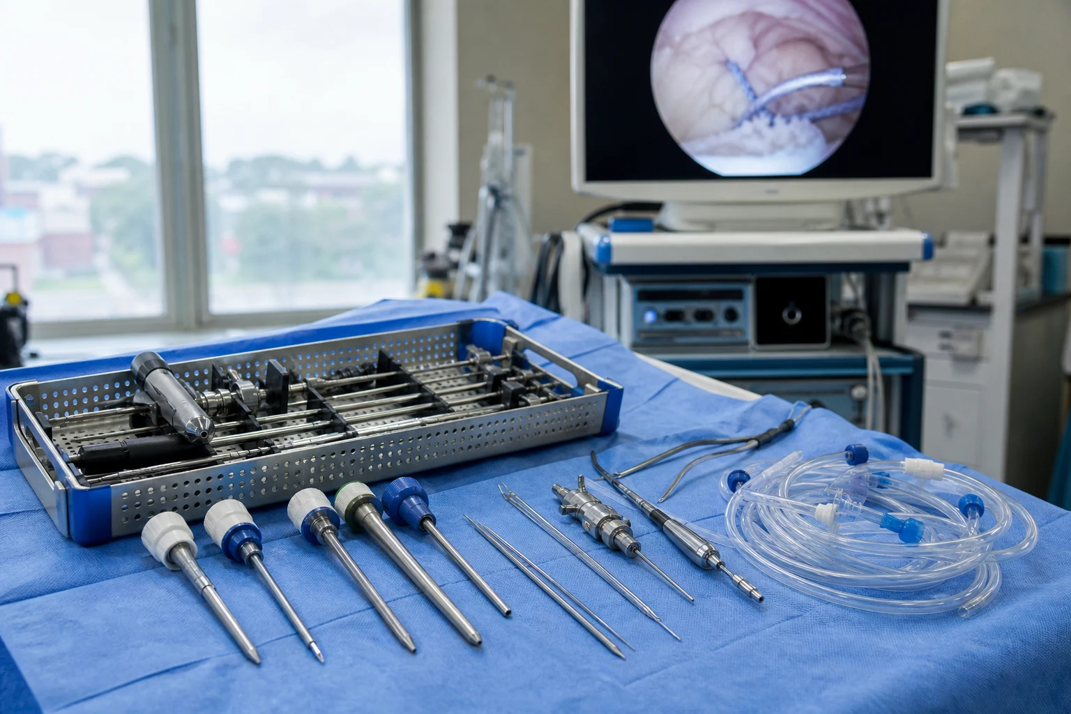 Fort Wayne shoulder injury scene — arthroscopy tray