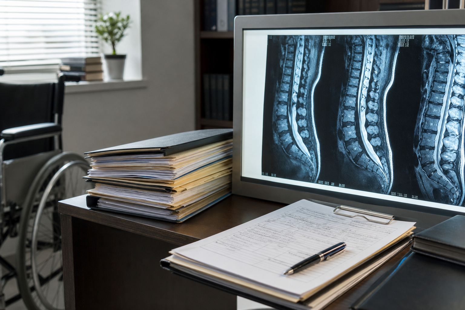 Spinal cord injury medical records and MRI proof reviewed for a Fort Wayne case