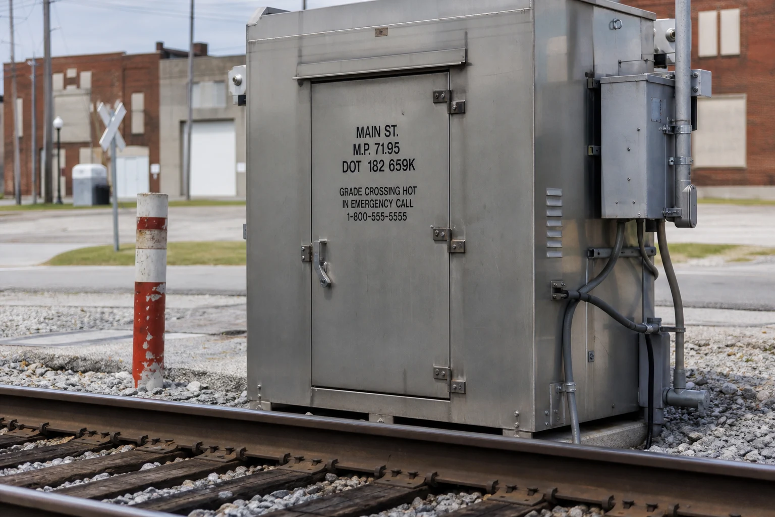 Fort Wayne train accident scene — signal cabinet