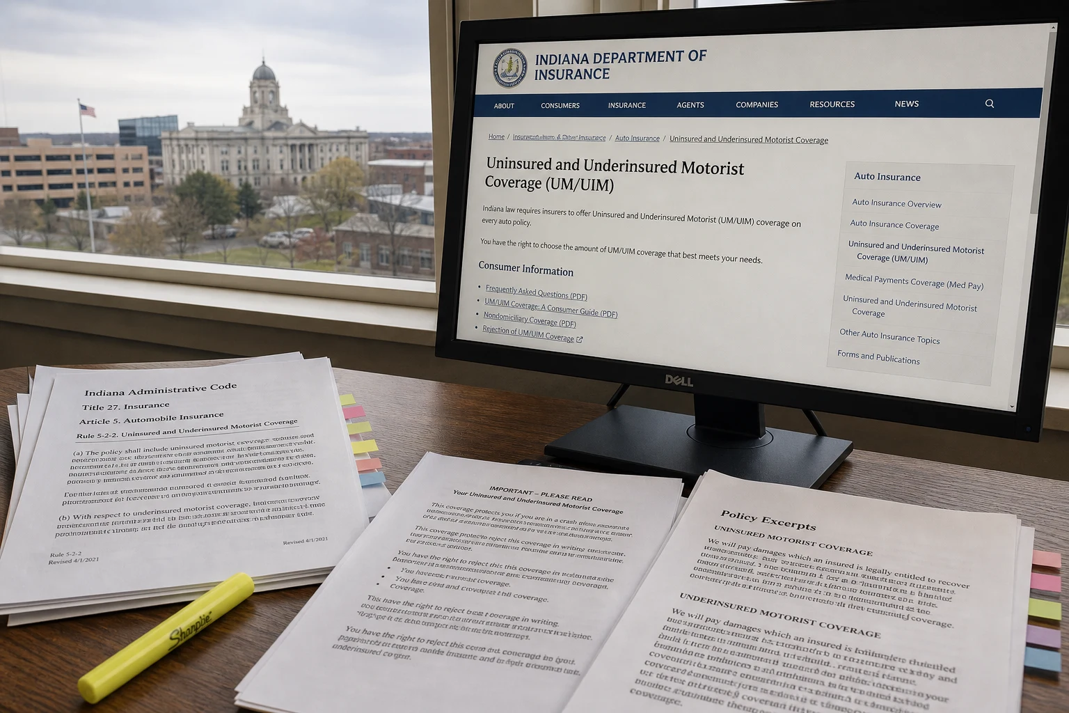 Fort Wayne UM/UIM claim scene — idoi resource screen
